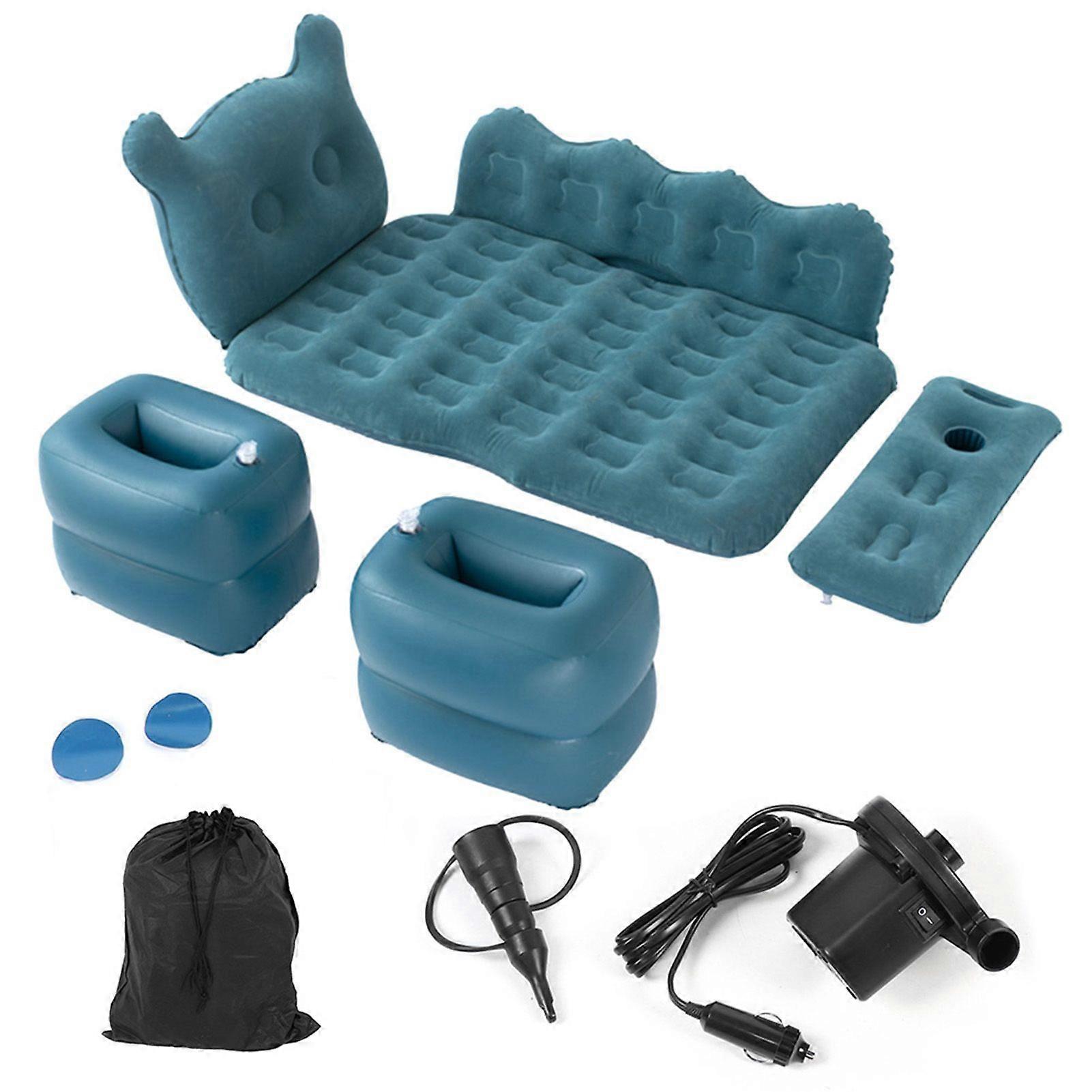 PVC Flocking Air Inflatable Bed Sleeping Rest Mattress Soft Cushion 150kg Load for Car SUV Traveling