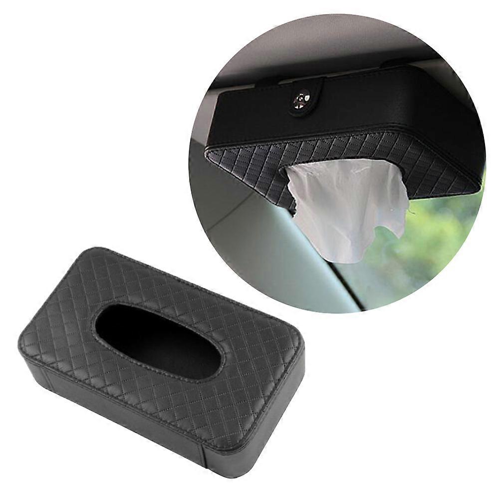 Tissue Container PU Tissue Holder for Car 1 Piece Black