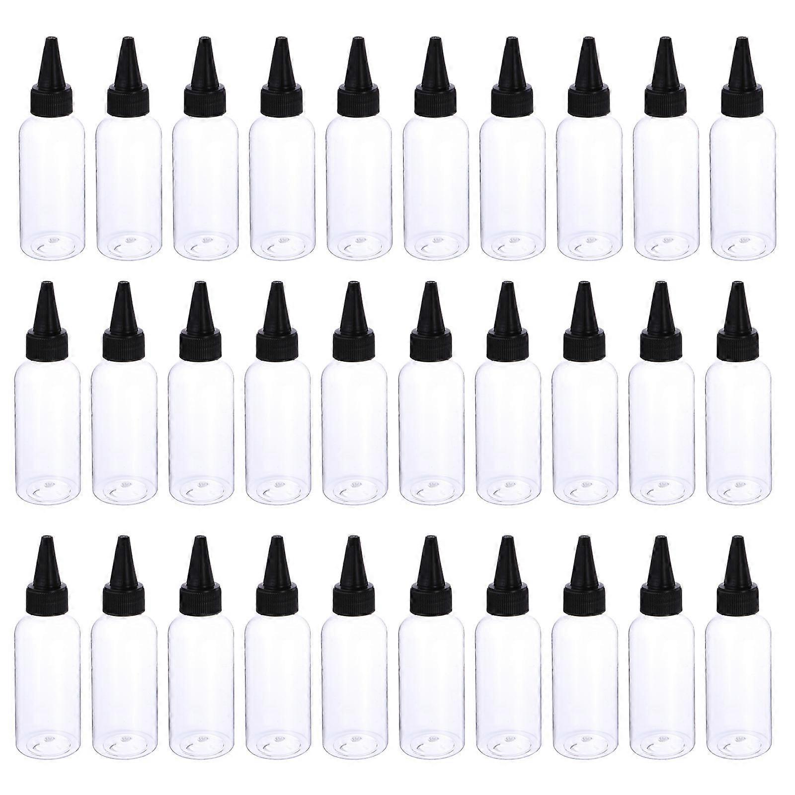 Transparent Pigment Bottle Dispenser Bottle for Storage 30Pcs Plastic Empty