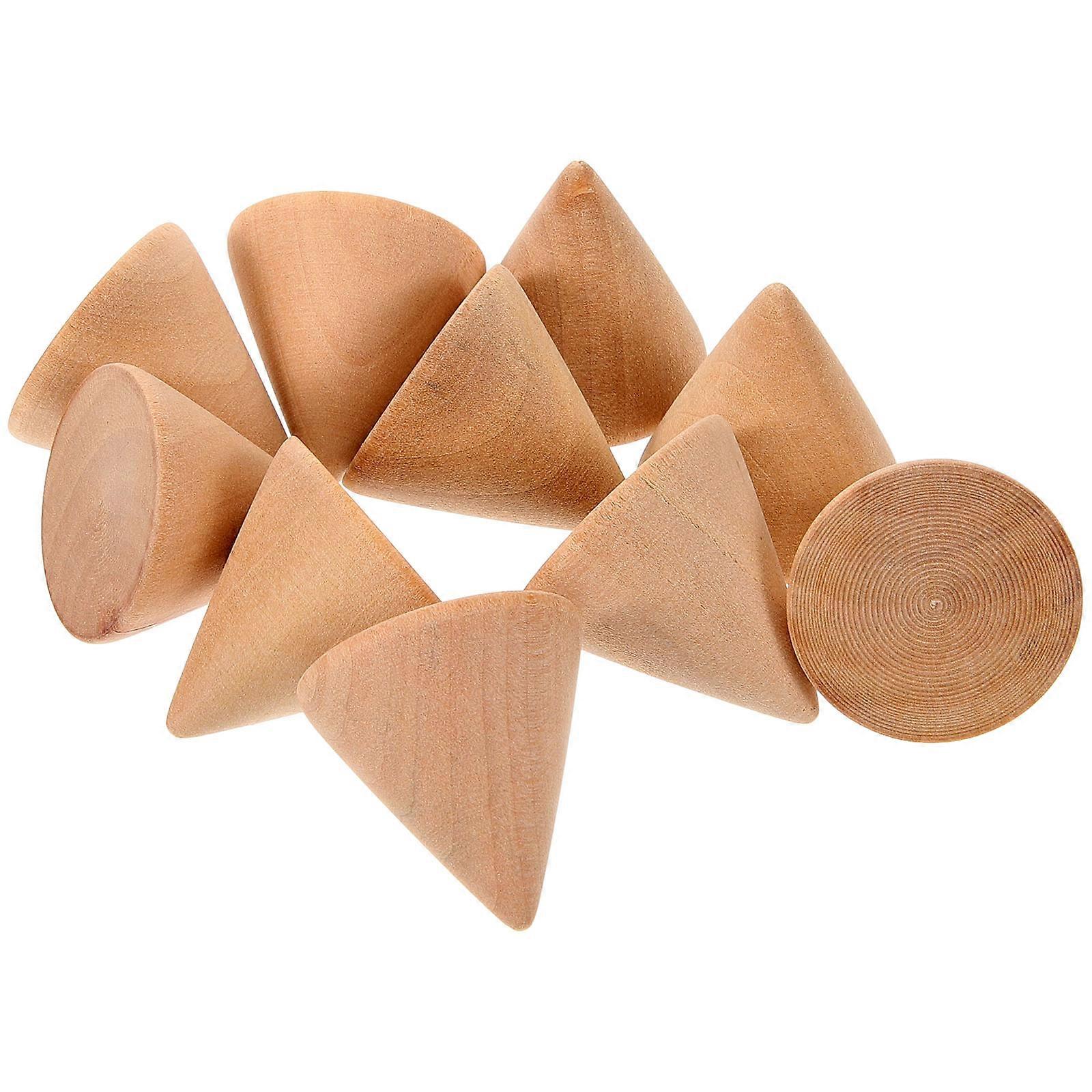Wood Craft DIY Cone Unpainted Cone Shape Accessories 50Pcs