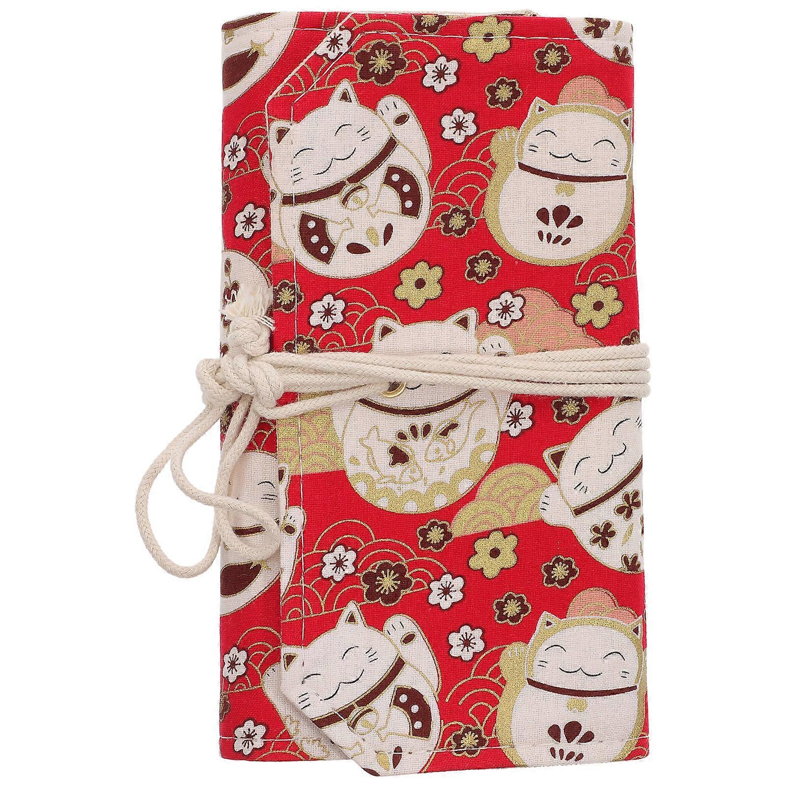Planner Cloth Scrapbook Budget Notebook Suitable for Diary Writing Red Fabric and Metal Material with Notebook Protection 1Pcs