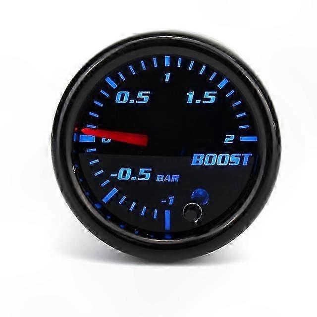 7-Color LED Turbo Boost Gauge, 0-30 PSI/-1-2 Bar, Universal 2" Pressure Meter with Black Lens for 12V Vehicles