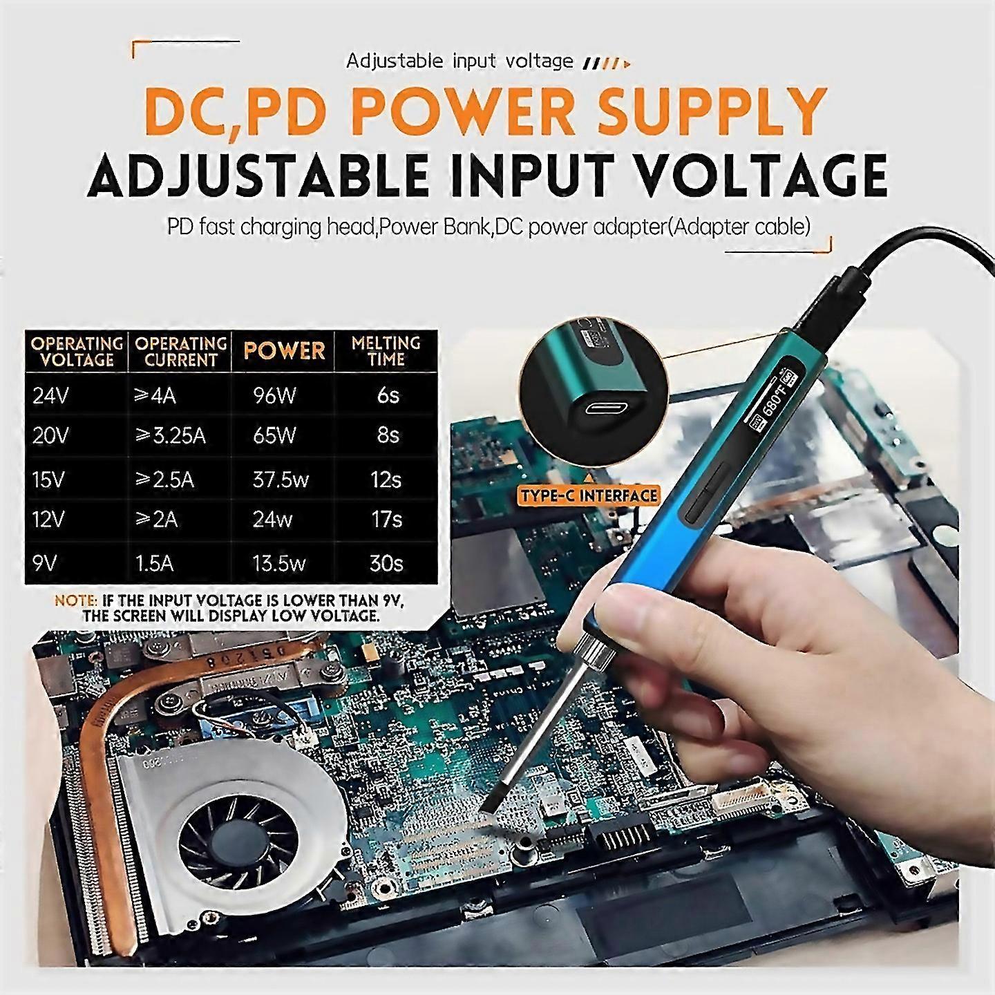 For Smart Portable Soldering Iron With Usbc Charging