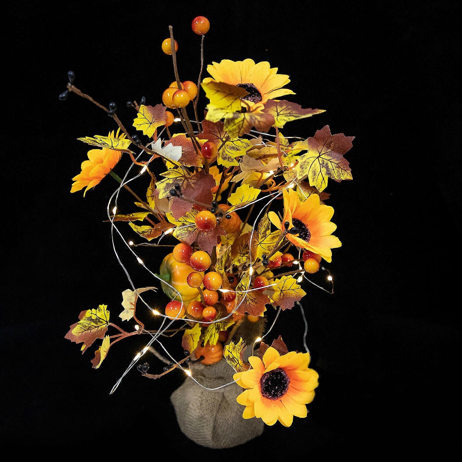 Thanksgiving Day Tree Lamp for Decor Yellow Lighted Maple Tree