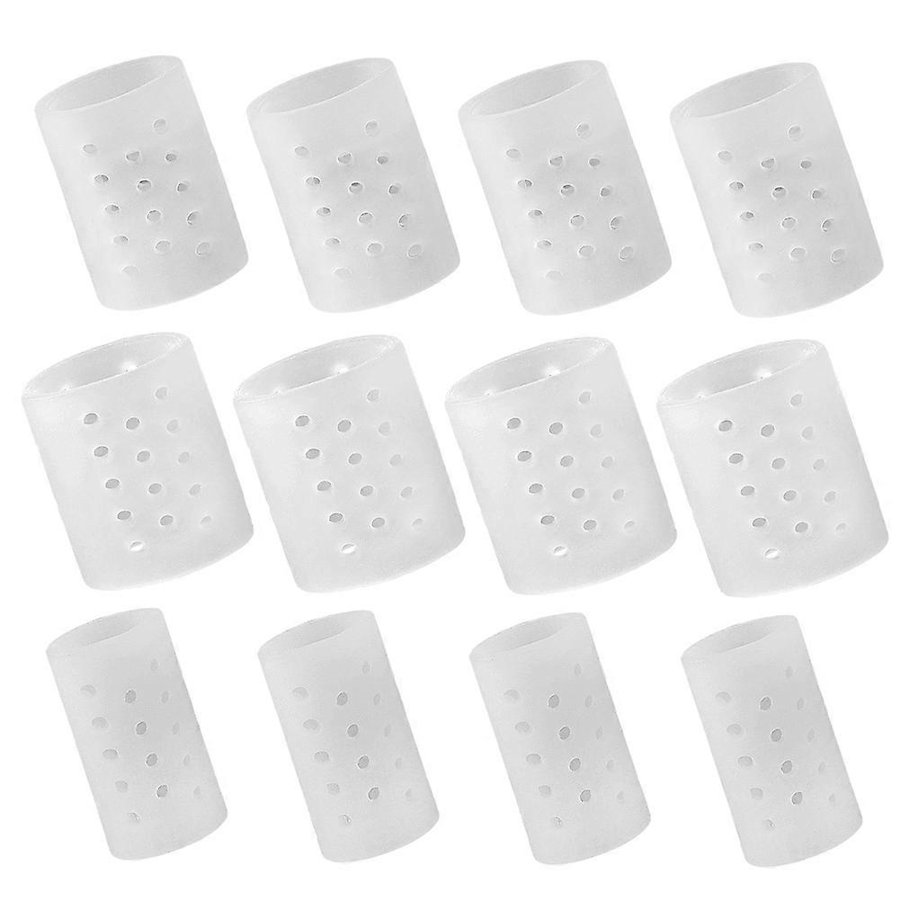 Comfortable Elastic Anti-friction Finger Sleeves For Dance And Yoga 6 Pairs White