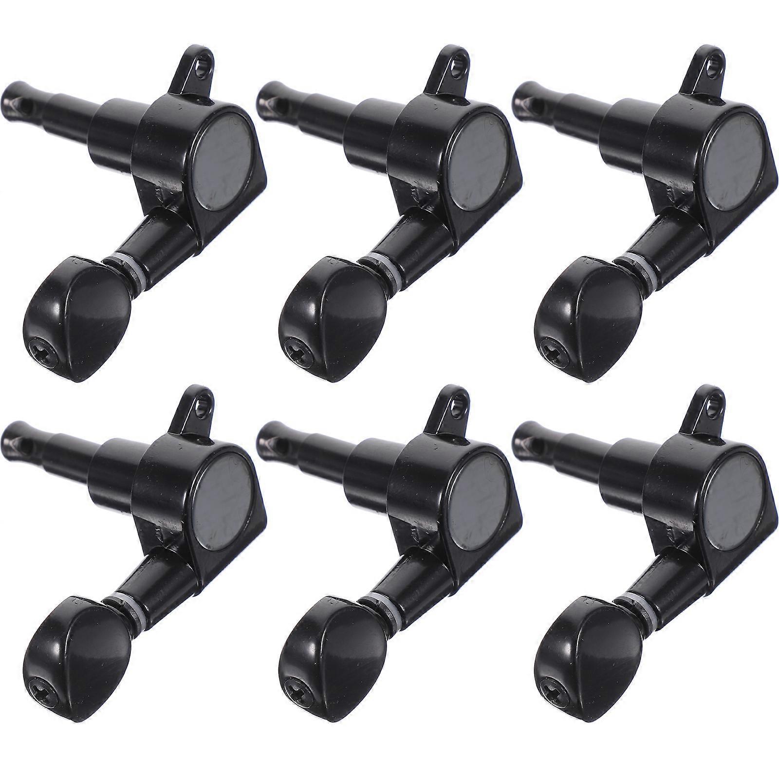 Black Guitar Peg Instrument Guitar Tuner Key Made of Iron 6Pcs Set