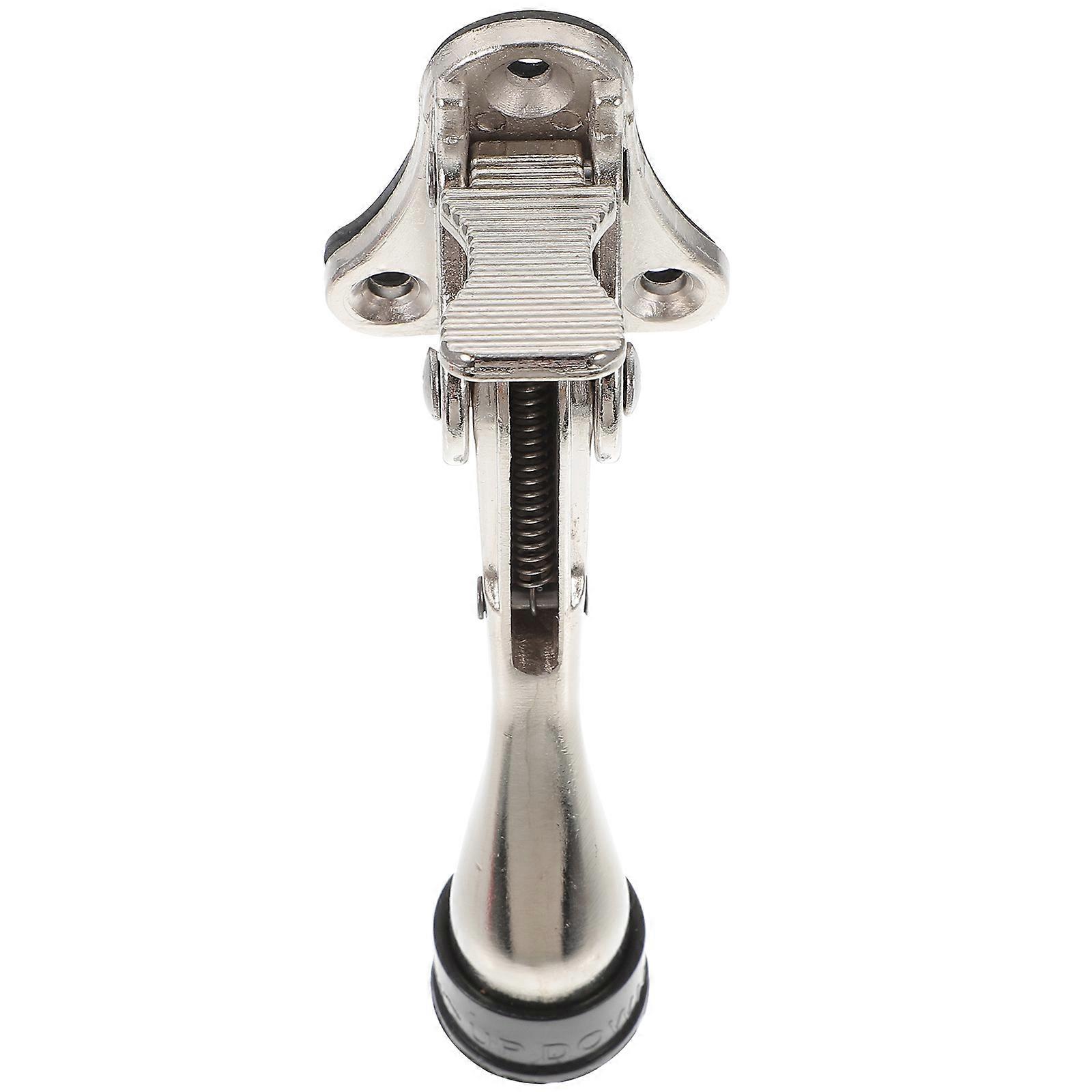 Silver Door Stopper Adjustable for Bottom of Door 5Pcs Semi Automatic Step on