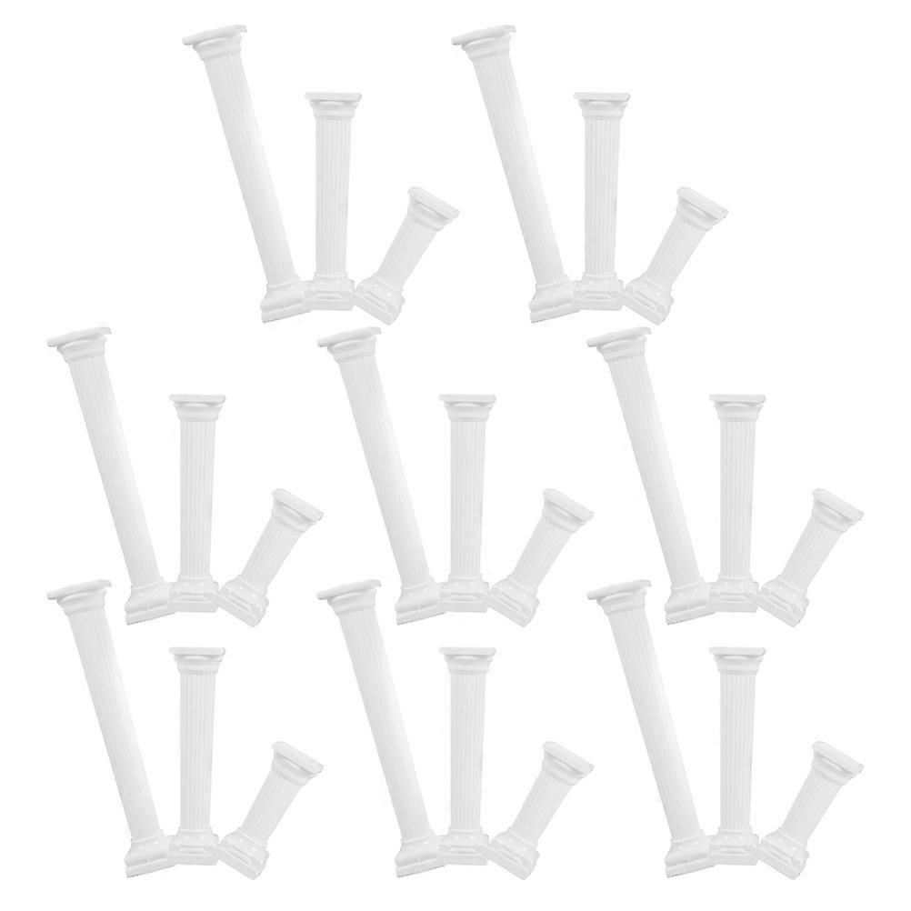 Roman Column Cake Tiered Stands Support Pillars for Cake 72Pcs White