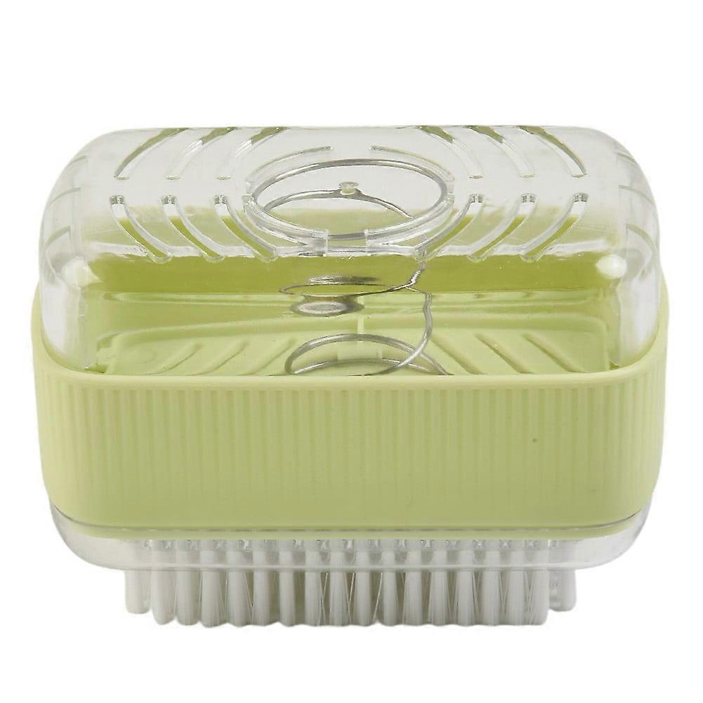 Foaming Soap Box with Brush, Drain Holes, Spring Design, Non-Slip Detachable 2-in-1 Plastic Soft Roller Soap Holder, Green