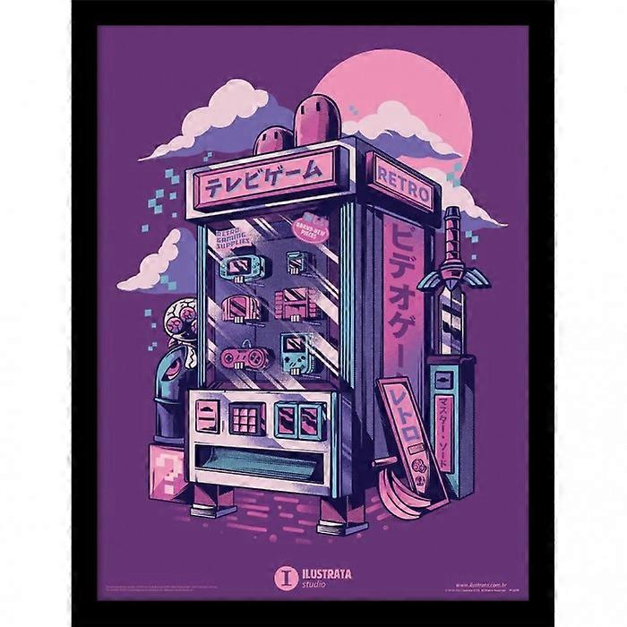 Ilustrata Retro Vending Machine Framed Poster