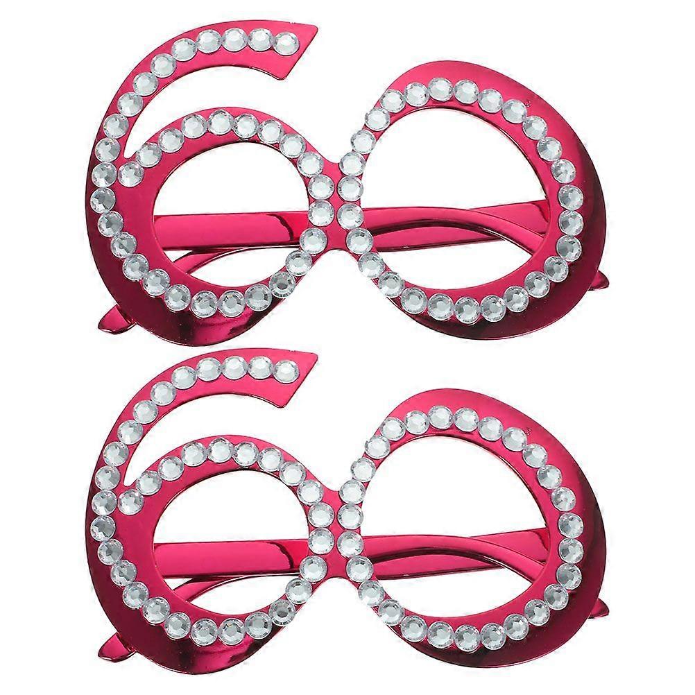 2pcs Birthday Eyeglasses 60th Birthday Party Eyewear Photo Booth Props Party Supplies