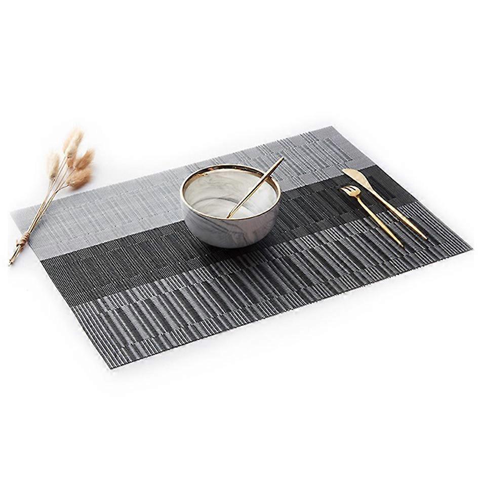 Placemats for Dining Table PVC Bamboo Pattern Table Mats Multiple Colors Non-Slip Heat Resistant Washable Easy to Clean
