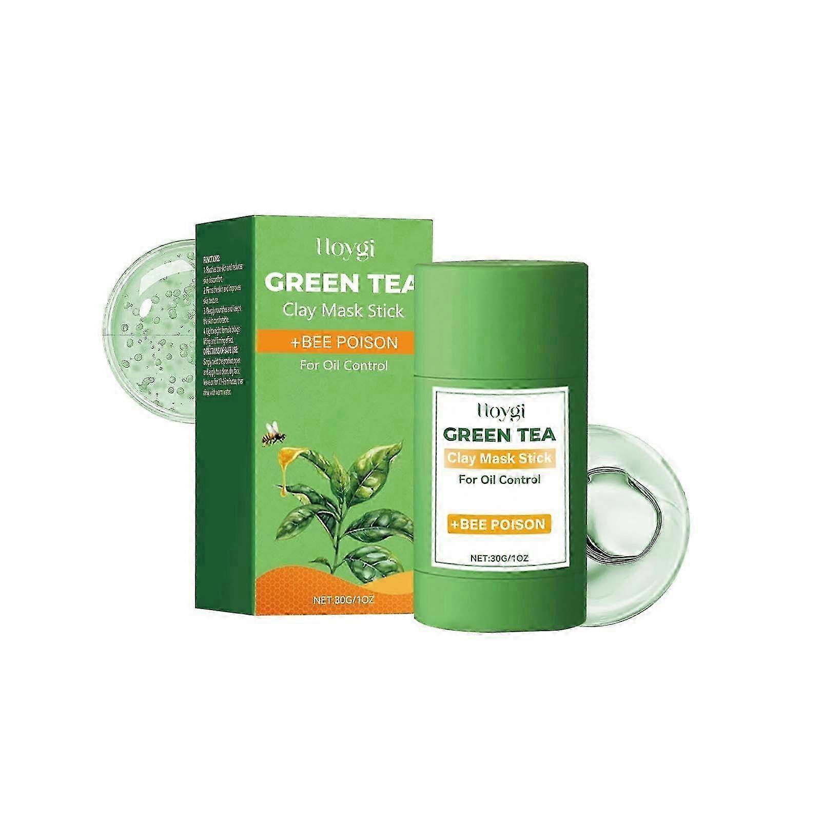 Green Tea Mask For Face, Blackhead Remover With Green Tea Extract, Deep Pore Cleansing, Moisturizing, Skin Brightening Green Tea Purifying Clay Face M
