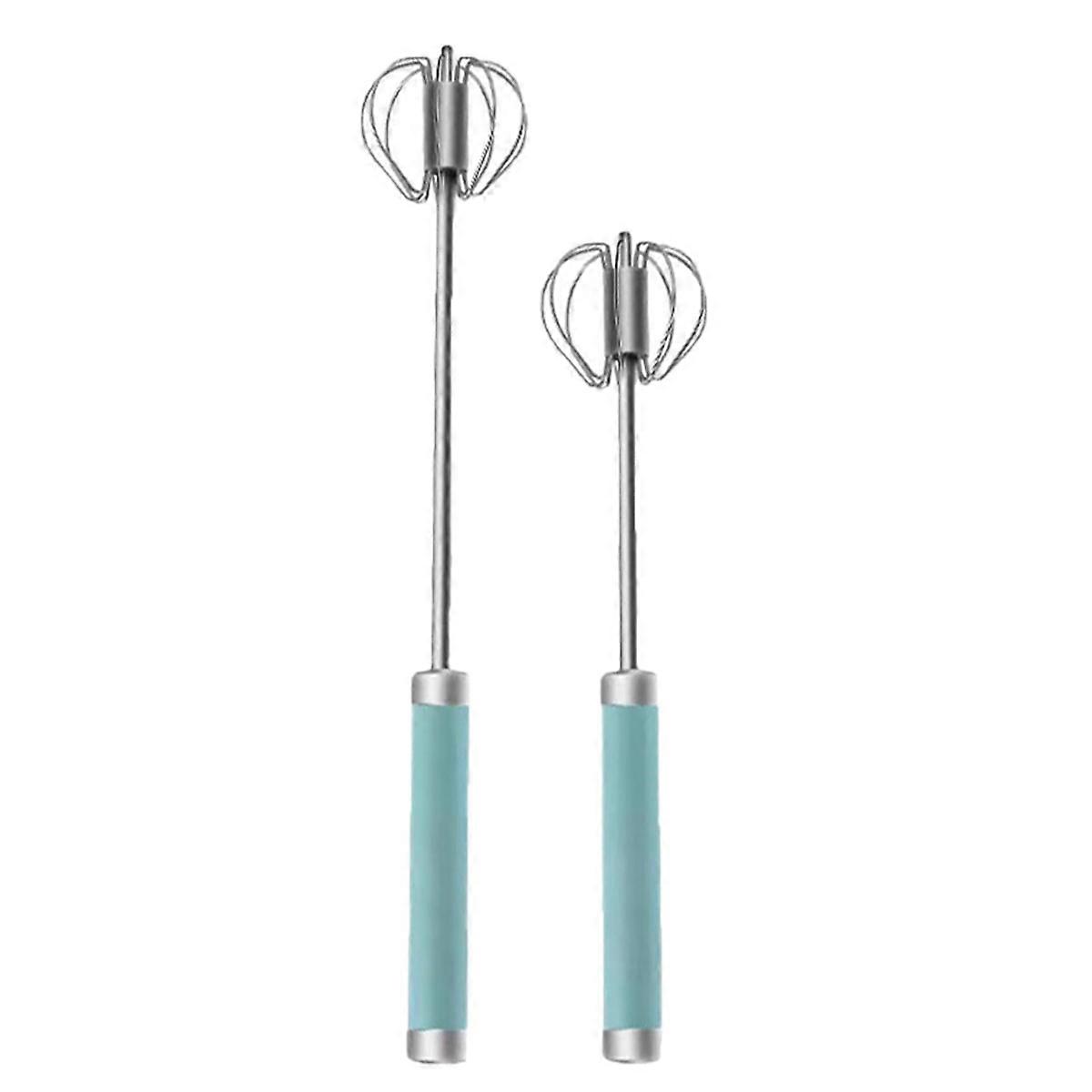 2PCS Semi-automatic Egg Beater Egg Whisk Manual Hand Mixer