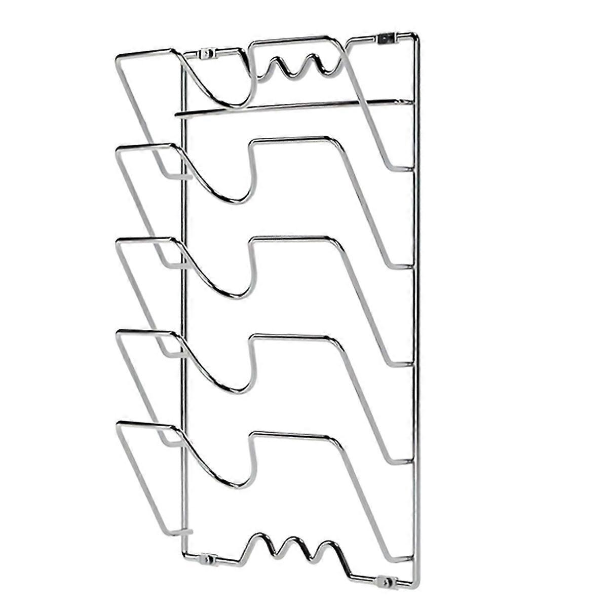 Metal Hanging Pot Cover Storage Rack, Multi-Layer Wall-Mounted Kitchen Storage Rack