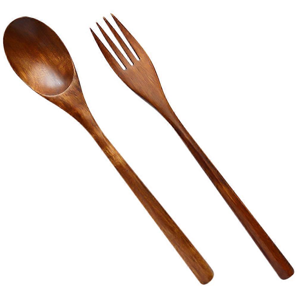 Wooden Utensils For Eating Reusable Salad Forks Perfect For Outdoor Use And Dining 22.50X2.70X1.00Cm Practical 3 Sets