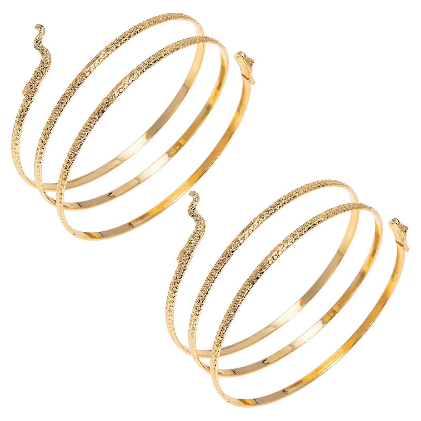 Cuff Adjustable Coil Wrap Bracelet for Women 6Pcs