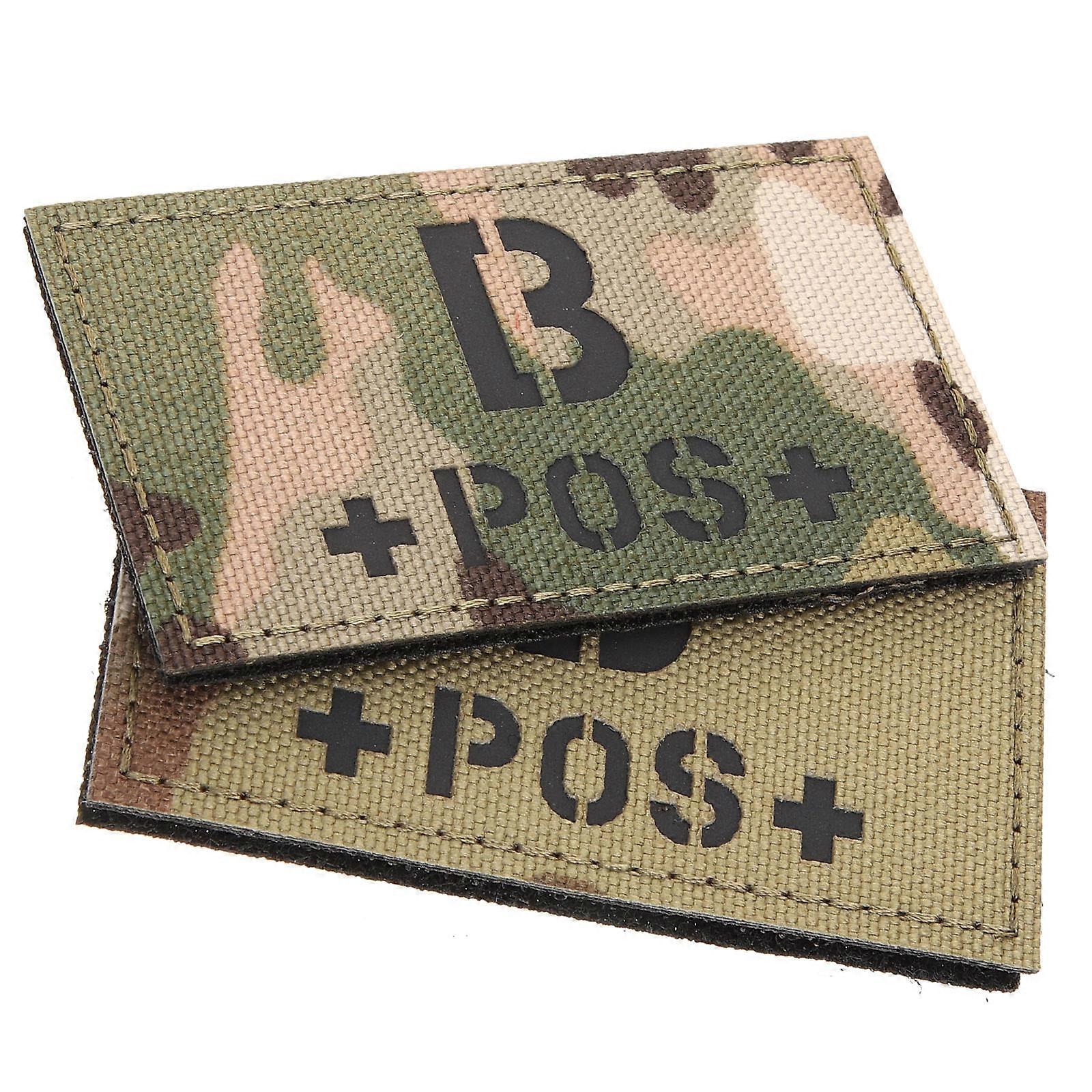 Camouflage Blood Type Patch for Backpacks 2Pcs Reflective Patch