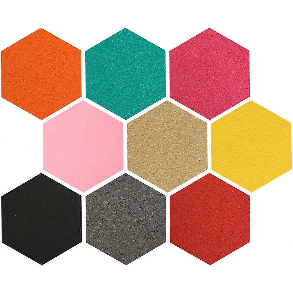 Decorative Bulletin Board Hexagon Felt Tiles Wall Stickers 9Pcs