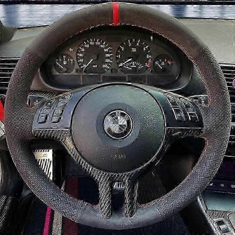 Rattskydd i mjuk mocka för BMW E39 E46 325i E53 X5 Bilinredningstillbehör DIY-rattskyddsfolie 2025