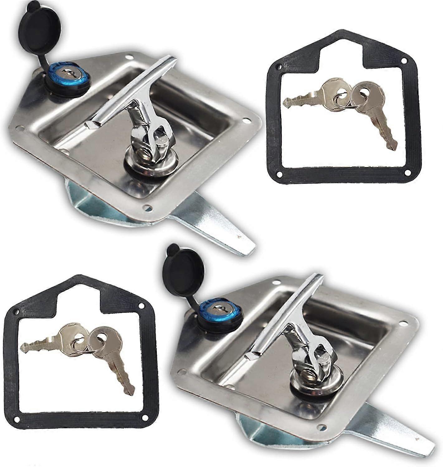Trailer Door Latch T-Handle Lock Stainless Steel Keys for