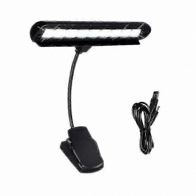 Adjustable LED Music Stand Light with Power Cable, Black Orchestra Lamp for Piano and Sheet Music (No Batteries Included)