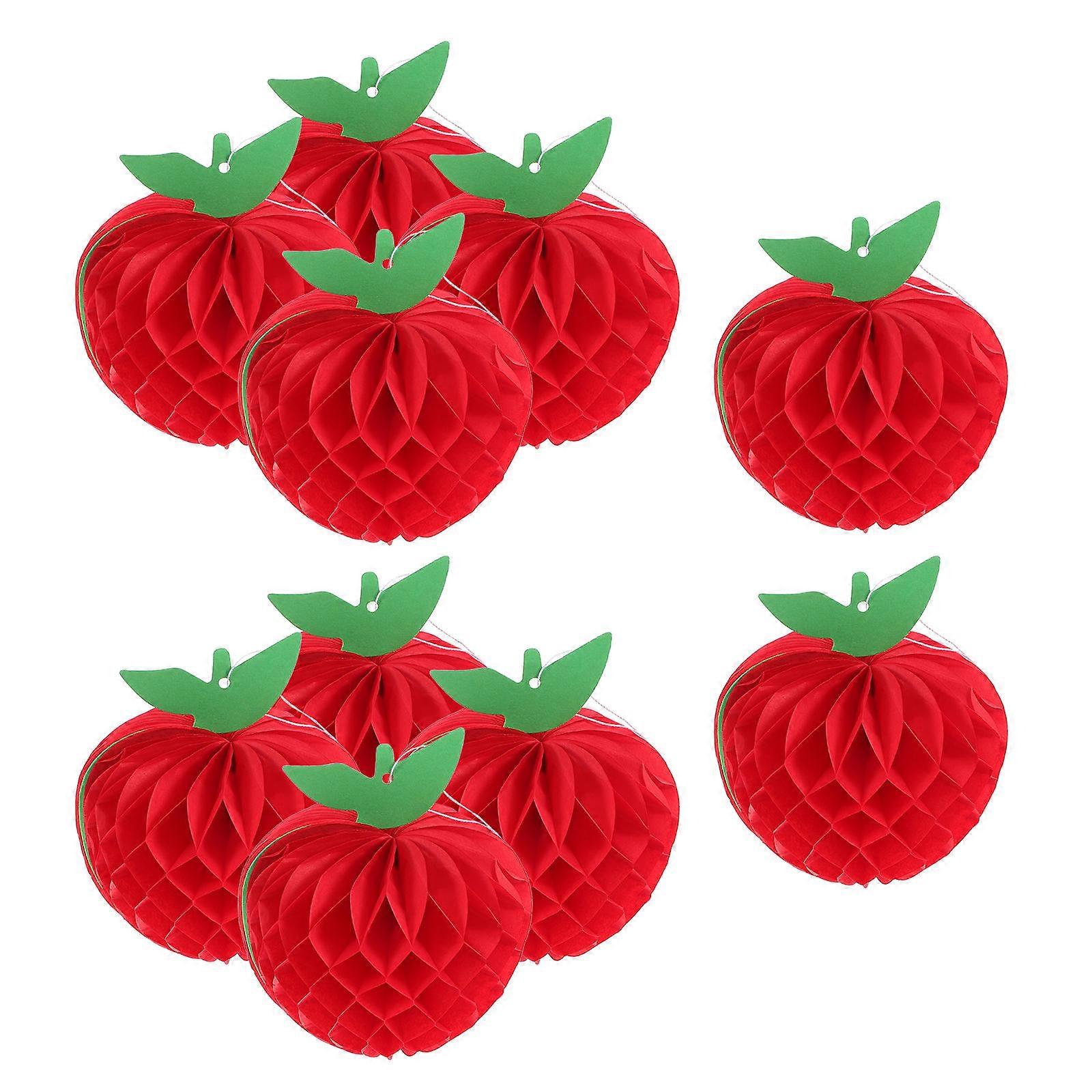 Apple Paper Decorations Honeycomb for 10Pcs Red Party Layout