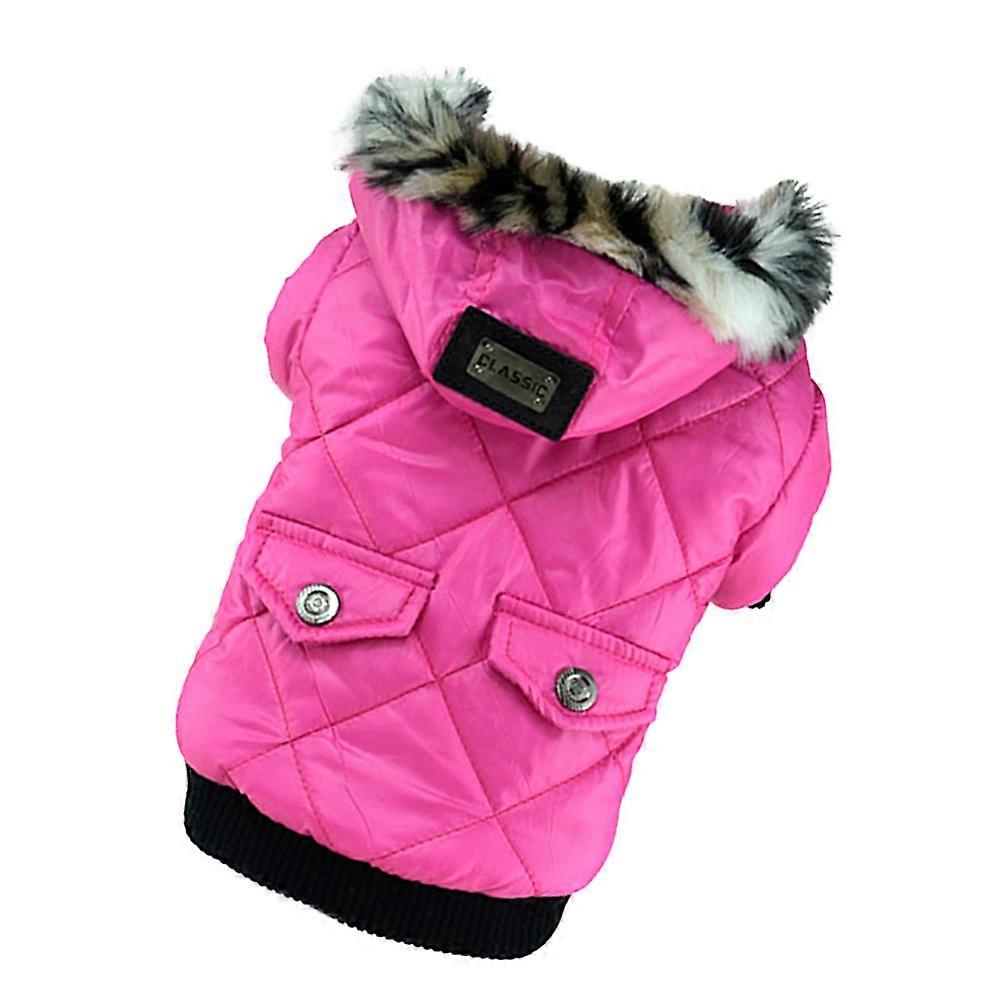 Warm Dog Coats Pet Winter Coat Autumn Polyester Buttons Design Size L 1Set