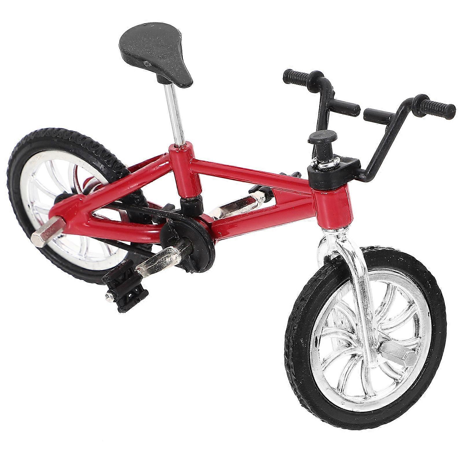 Mini Artificial Bicycle Model 4Pcs Tiny Bike Ornaments For Doll House Home Decoration With Red Color