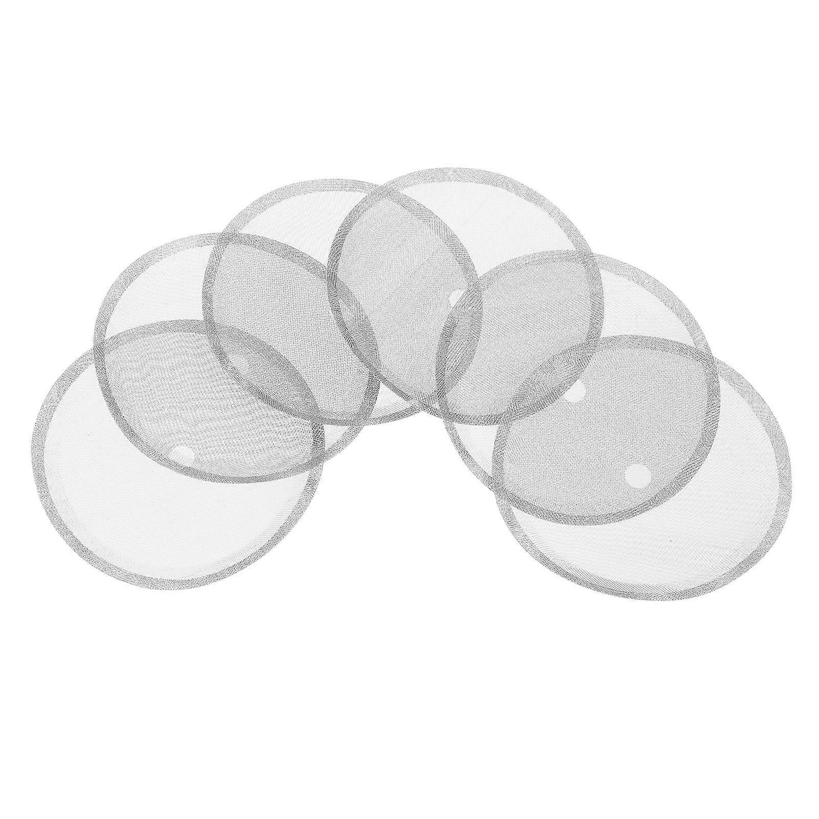 Coffee Grounds Filtration Replacement Parts 30 Pcs Reusable Mesh Filter For Press Pot 10 CM Diameter Silver