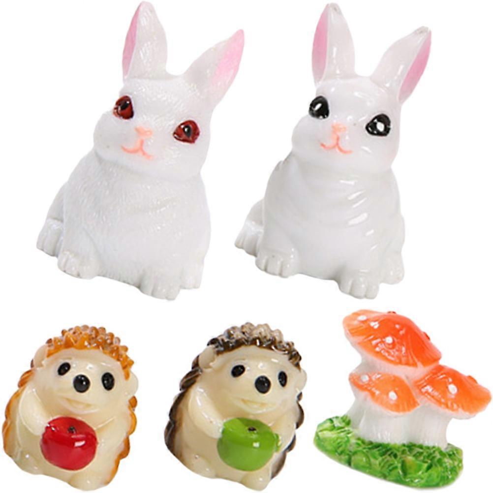 Miniature Rabbit Figurines for Garden Ornament Resin 15Pcs