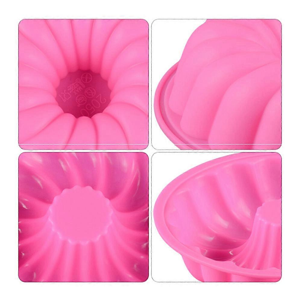 Silicone Baking Mold For Cake Decoration And Mousse Dessert In Rosy Color With Non-stick Feature 2 Pcs