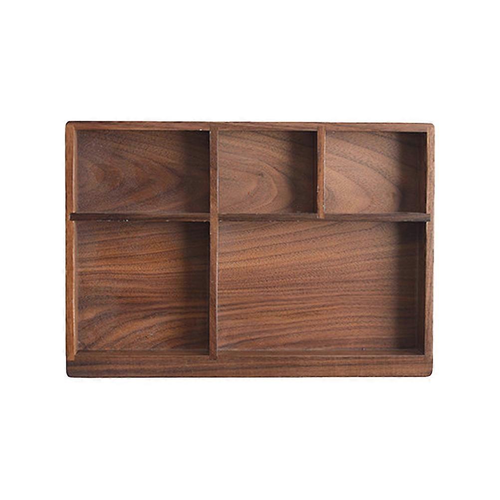 Black Walnut Cutlery Storage Box for Storage 2Pcs Brown Drawer Organizer