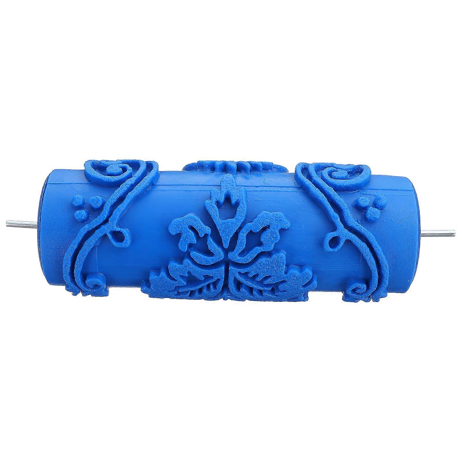 Painting Roller Wall Decoration Flower Pattern DIY 3Pcs 5-Inch Blue