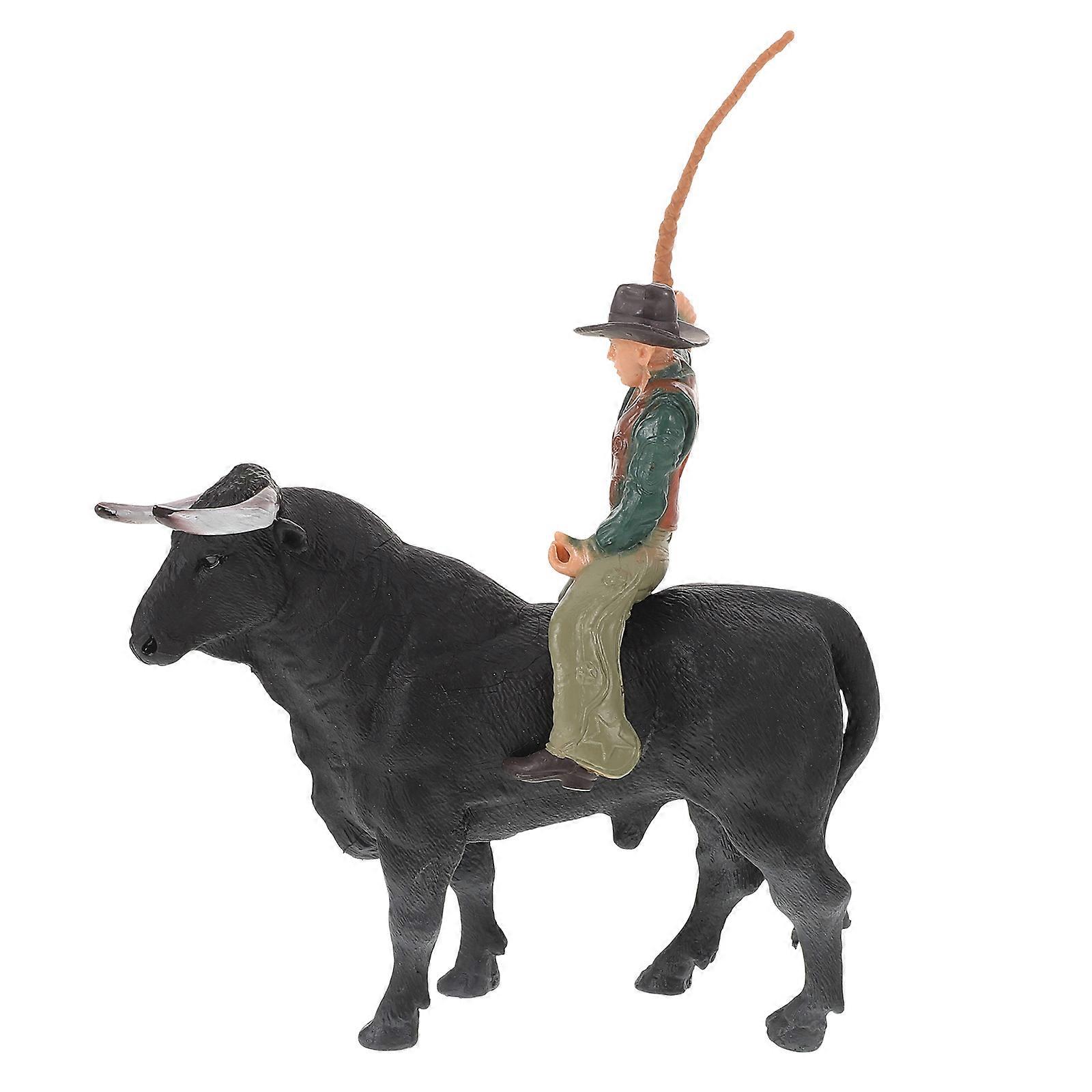 Realistic Bullfighting Model Bull Figure Toy for Decor 3Sets Resin