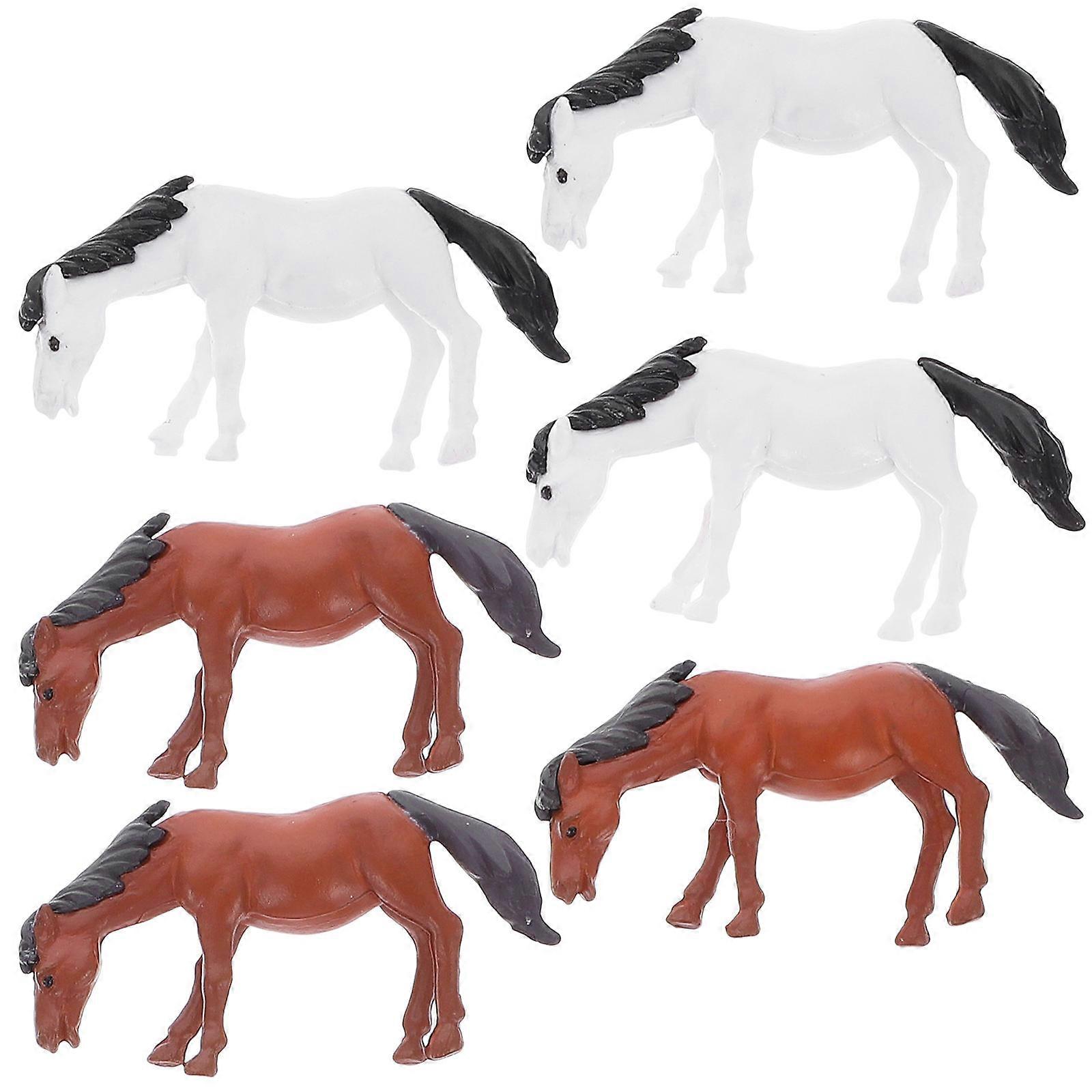 Miniatyyrihevoshahmoja 6 kpl sekalainen sisustusesine sisä- ja ulkokäyttöön puutarhakoristeellinen lisävaruste mikromaisema tee-se-itse-kaunistus