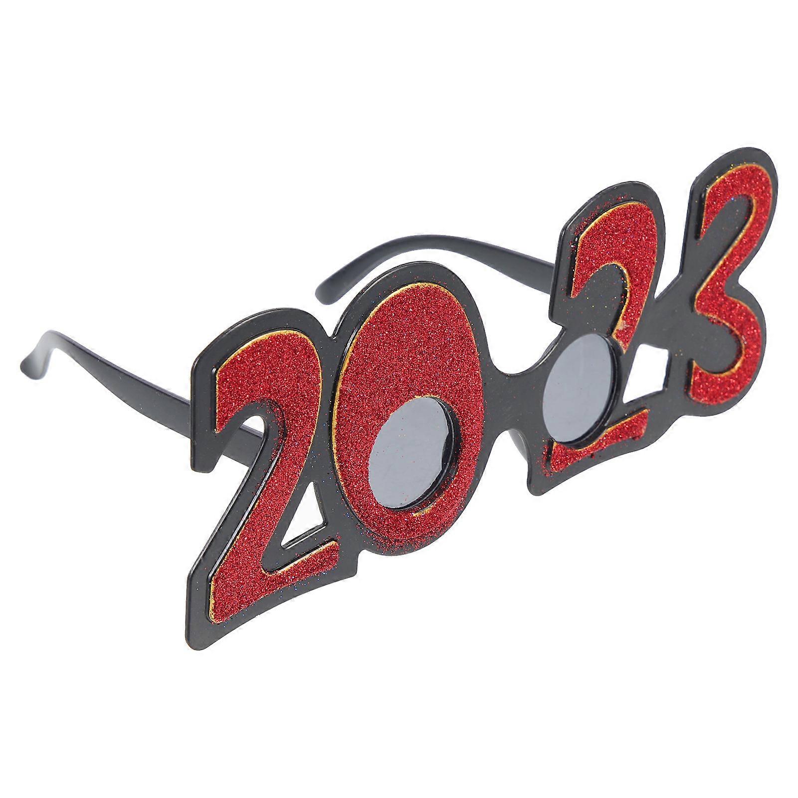 Funny Design Party Eyewear Number Sunglasses For Adults Perfect For New Year's Day Celebration In Red 3 Pairs