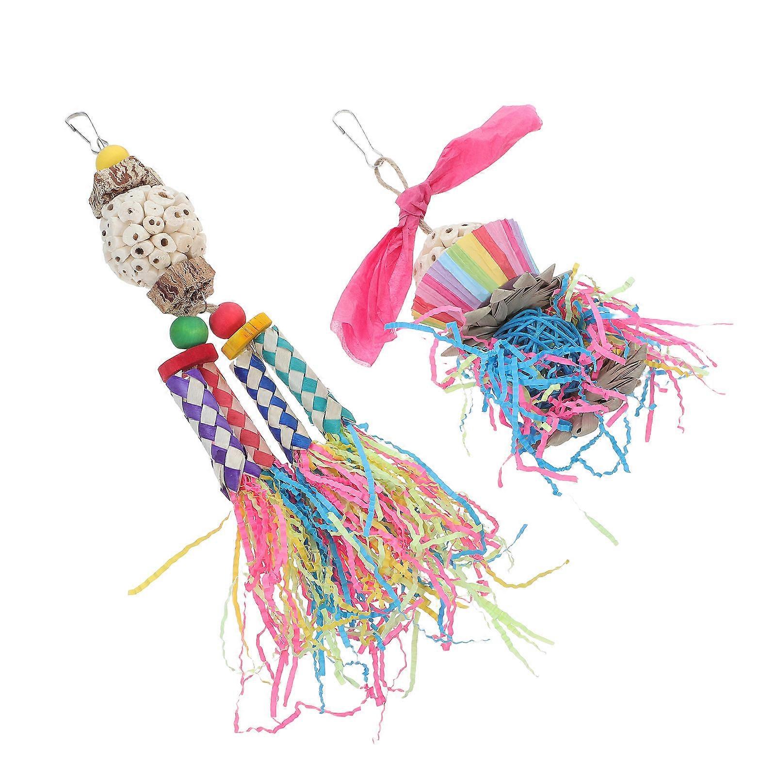 Parrot Foraging Toy Bird Shredding Toys Interactive Play 8Pcs