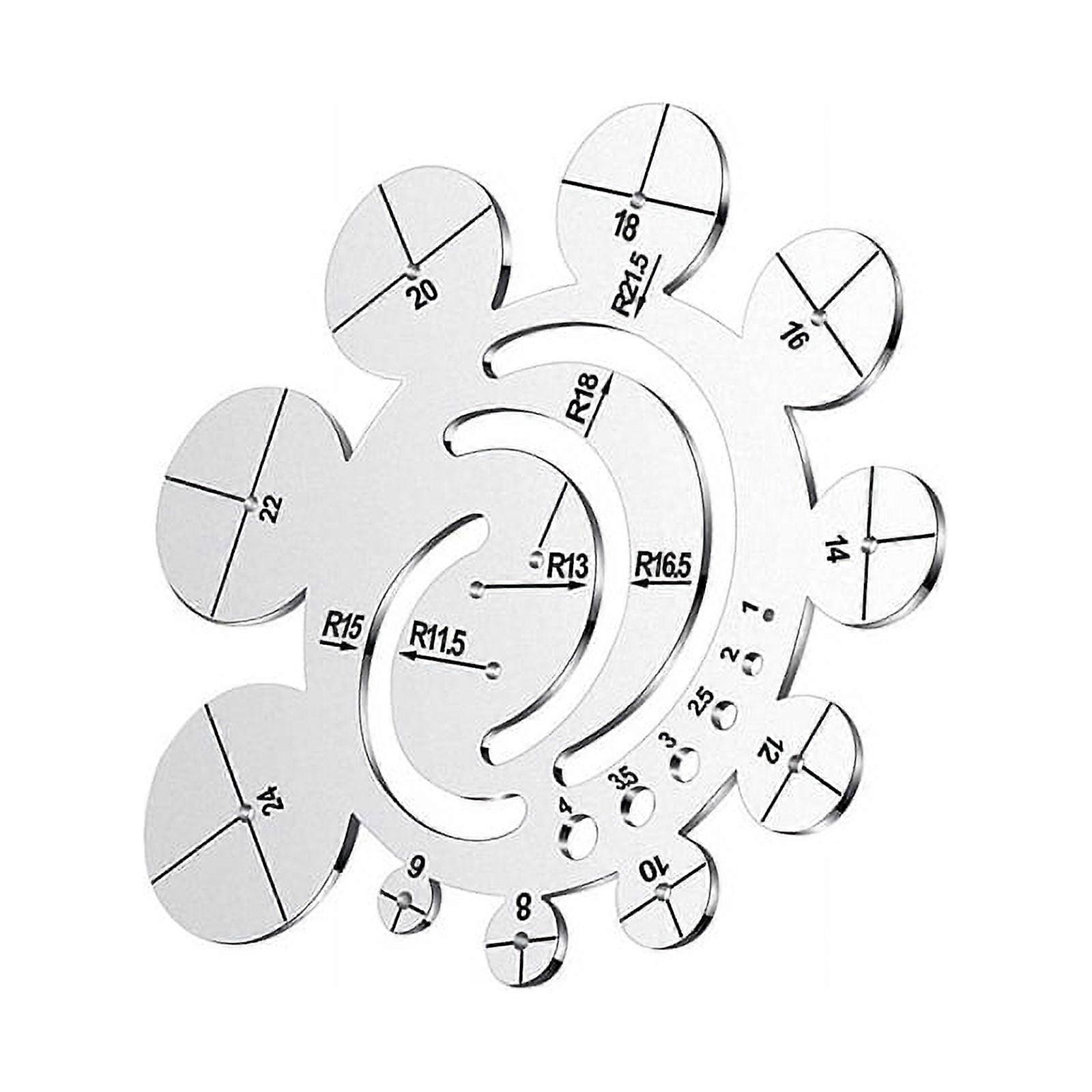 Round Leather Cutting Tools Metal Corner Ruler Circle for DIY Leathercraft Working Drawing Projects B