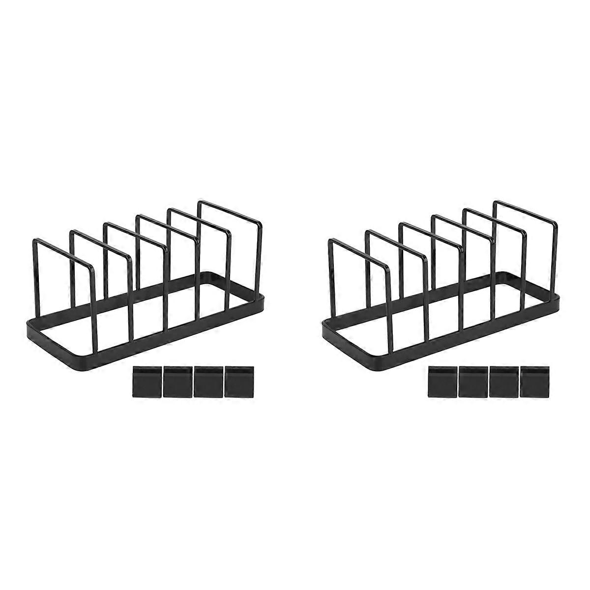 Euro Kitchen Organizer for Plates, Bakeware Reusable Rack Black