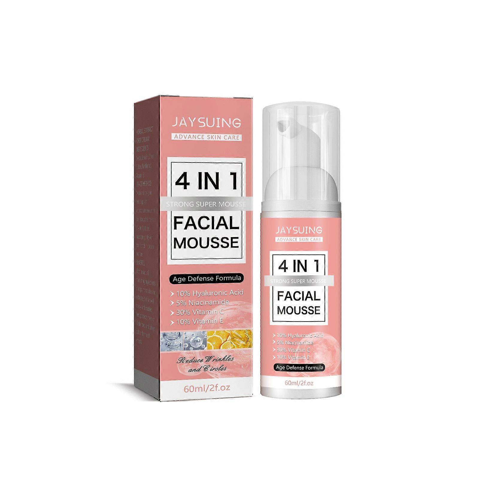 Jaysuing 4 In 1 Cleansing Mousse, A Gentle Face And Deep Cleansing Skin Moisturizing Cleanser For Multiple Skin Types