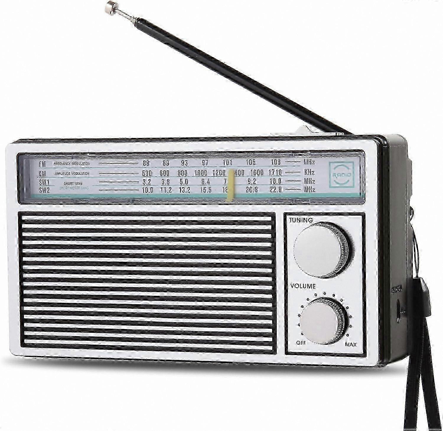 Portable AM FM Radio with Retro Design and Loud Sound Quality for Everyday Use