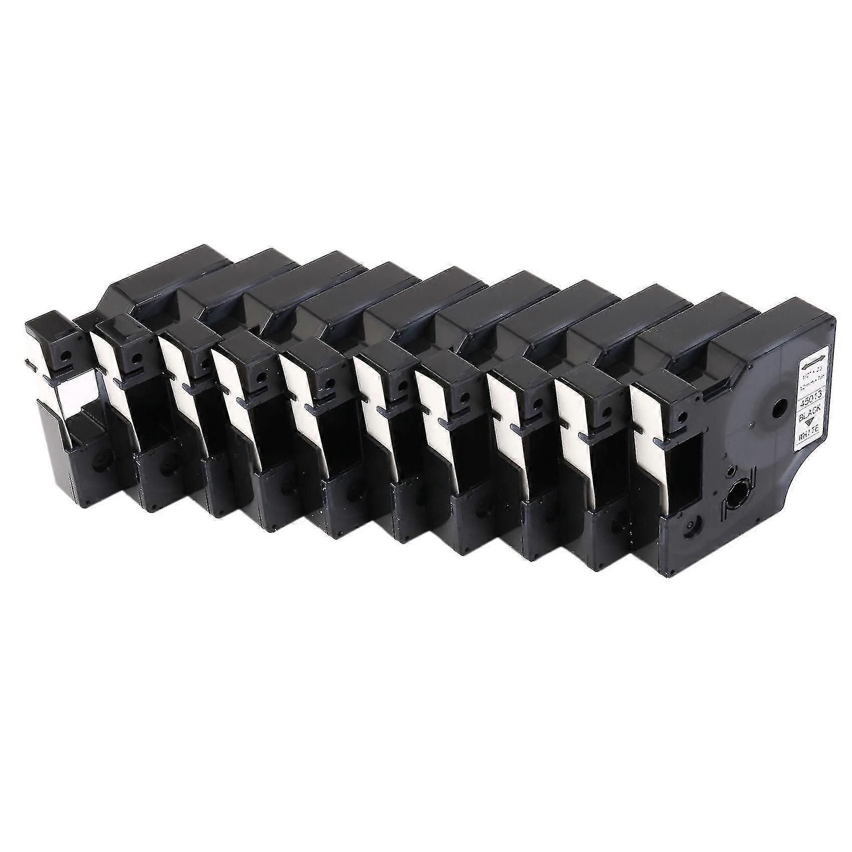 10pcs Compatible For D1 Label Maker/tape 45013 Black On White Label Ribbons Compatible For Label Ma