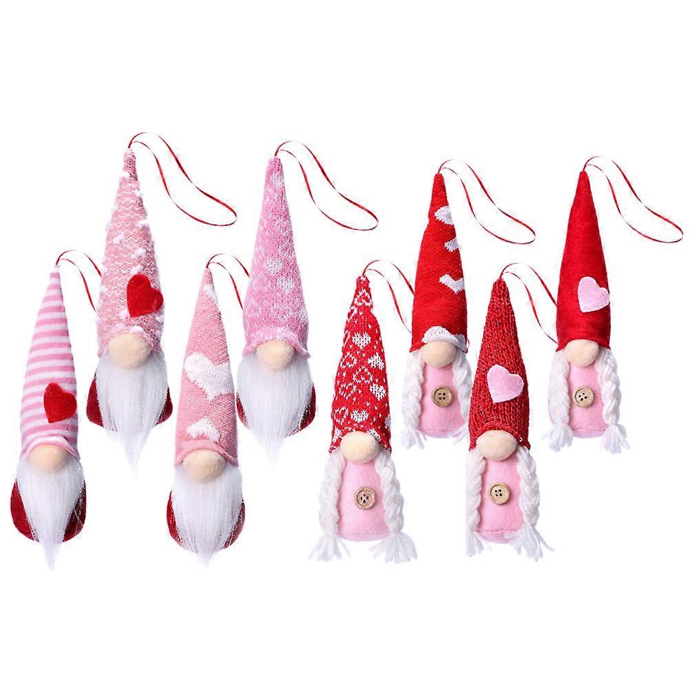 Valentine's Day Gnome Doll Hanging Decorations for Party Use 16Pcs Assorted Color