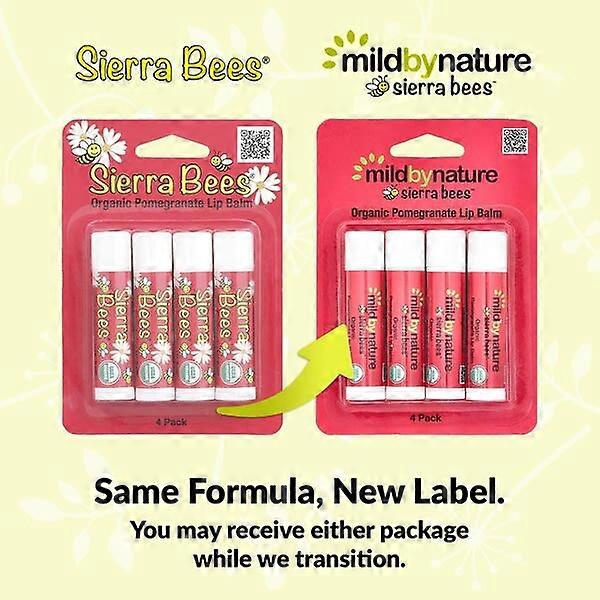 Mild By Nature, Sierra BeesÃÂÃÂ¢ÃÂÃÂÃÂÃÂ¢, Organic Lip Balms, Pomegranate, 4 Pack, 0.15 oz (4.25g) Each