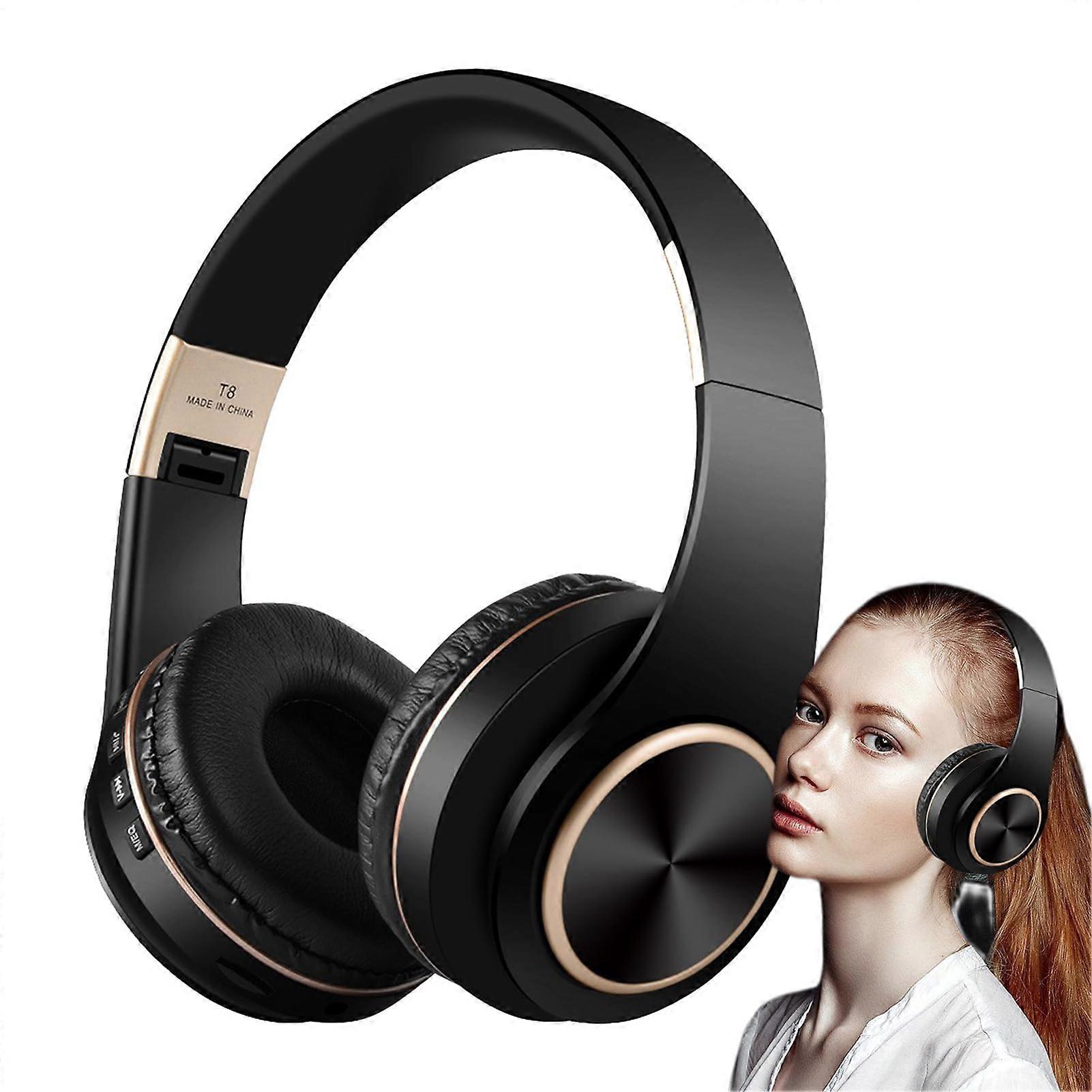 Wireless Headphones Noise Cancelling OverEar Foldable Black for Entertainment and Travel Rechargeable