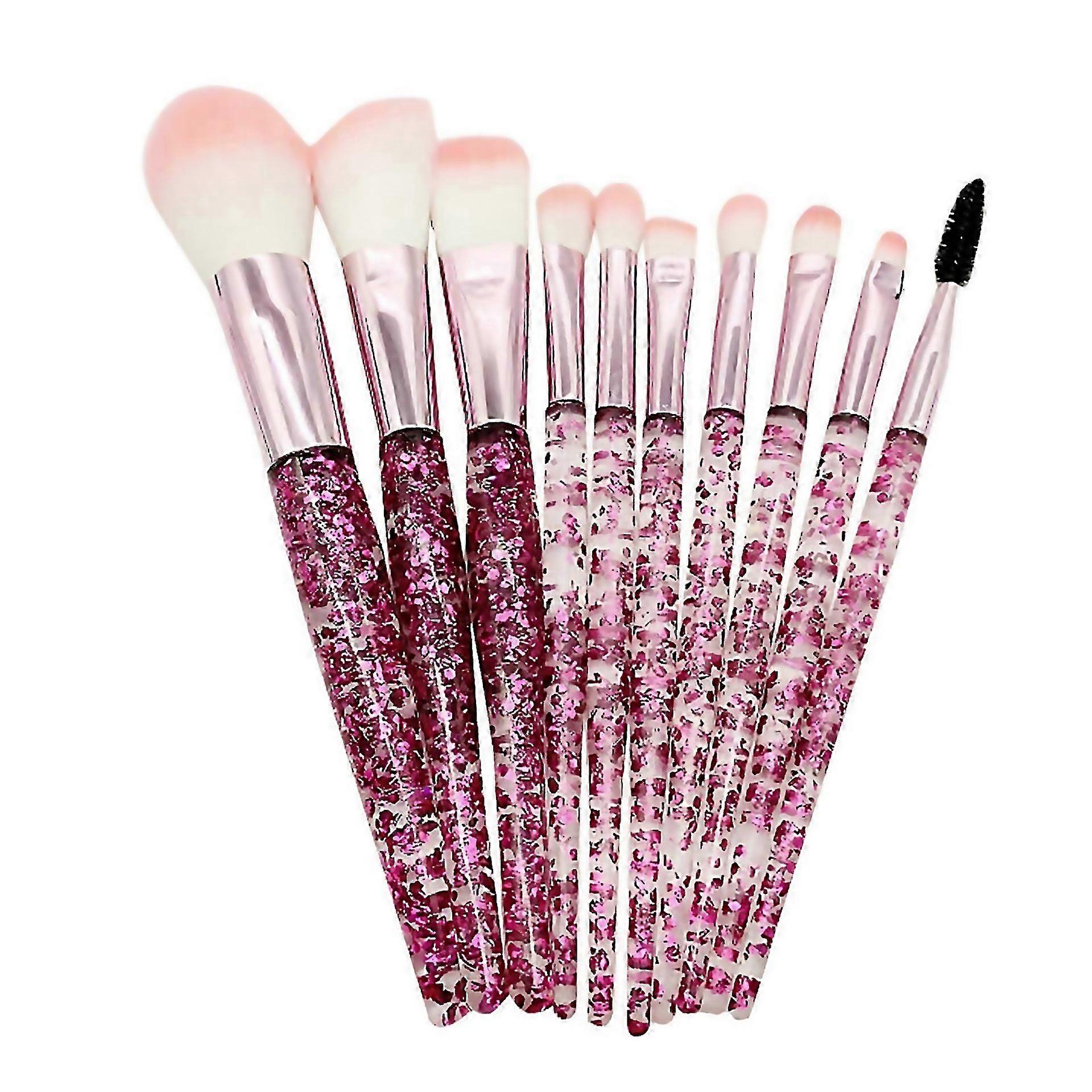 For 10pc Portable Makeup Brush Set Brush Eye Shadow Brush Set