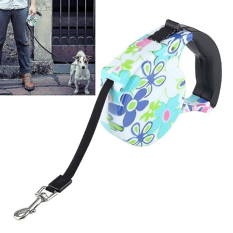 Bird Cage Bird Baths 5m Colorful Flowers Pattern Flexible Retractable Dog Cat Leash For Daily Walking