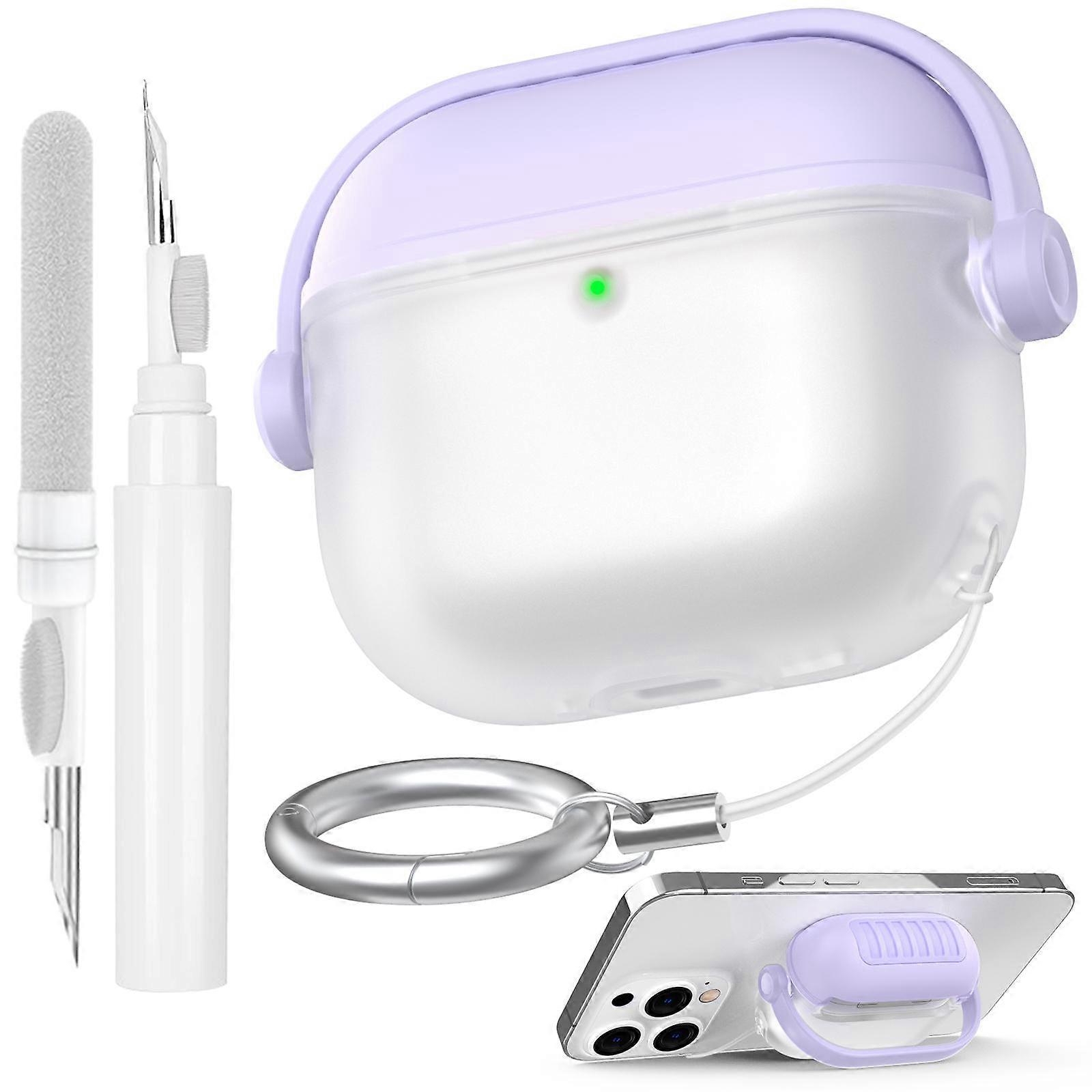 AhaStyle WG174 Earphone Silicone Split Drop Protection Case With 3 In 1 Cleaning Pen For Airpods 4