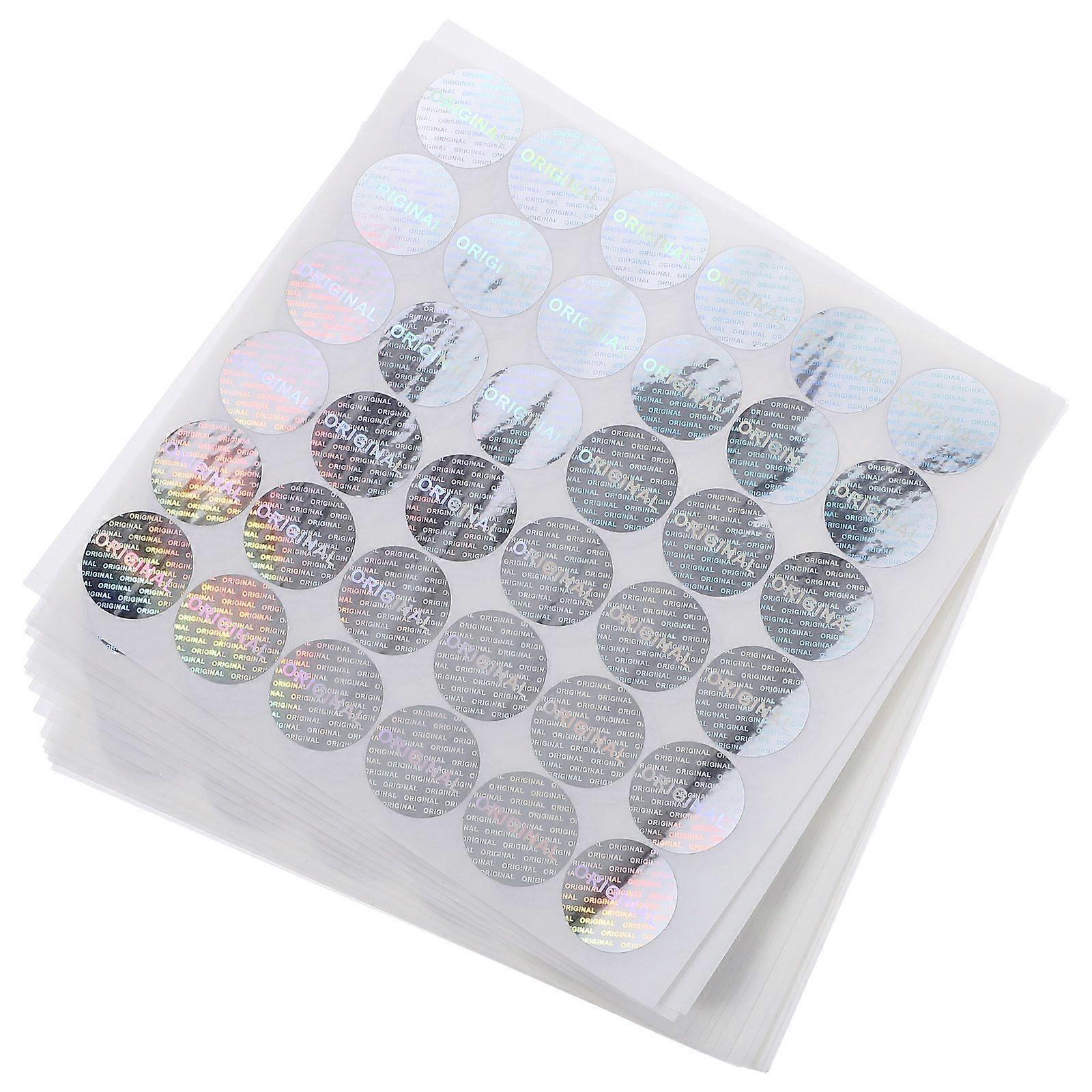 14 Sheets Self-Adhesive Anti-Counterfeiting Holographic Label Stickers - Tamper Evident Seals for Retail Package Security Round Glitter for Business a